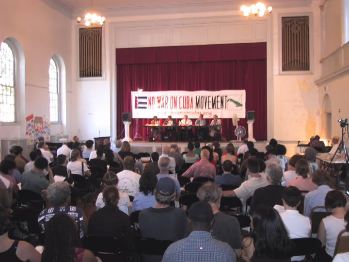 No War on Cuba Movement Town Hall Meeting on US-Cuba Relations, past and present took place June 24th at the All Souls Church in Washington, DC. The event with 5 speakers was aired over WPFW-FM later that night.