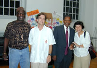 Some of the organizers with the Rev. Walker after the event. (76kb)